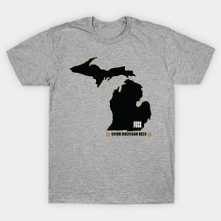 Good Pour - Drink Michigan Beer (Black/Gold) T-Shirt